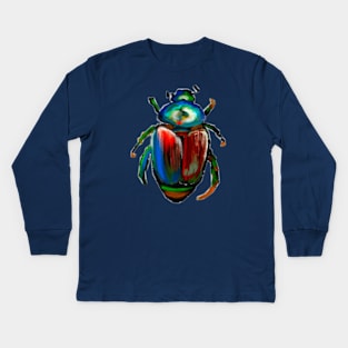 Rainbow Beetle Kids Long Sleeve T-Shirt